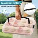 2-Pack Pink Cupcake Pan with Lid, 12-Cup Nonstick Cupcake Baking Pan with Handle for Easy Baking and Travel Perfect Cupcake Pan for Parties, Birthdays, and Gifting
