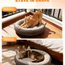 Heated Cat Bed for Indoor Pets  Constant Temperature 100.4-107.6 Donut Cat Heating Pad with Chew Resistant 87 Inch Cord, Washable Cover, Cozy Round Pet Bed for Small Cats Kittens Dogs