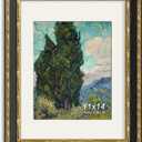 Yaetm 11x14 Vintage Picture Frame, Ornate Antique Gold 11x14 Frame with Real Glass, 1.4-inch Wide Molding, White Mat for 8x10 Photo - Portrait/Landscape, Wall Mount (Black/Gold, Single)