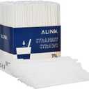 ALINK 500-Pack Clear Plastic Drinking Straws, Individually Wrapped Plastic Disposable Straight Party Straws - 7.75" x 0.23"
