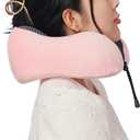 Memory Foam Travel Pillow, Neck Pillow with 360-Degree Head Support, Comfortable and Lightweight, Ideal for Sleeping on Airplane, Car, Train, Bus and Home Use, Comes with Storage Bag (Pink)