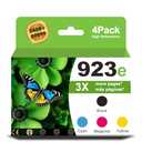 923 Ink Cartridges for HP Printers Replacement for HP Ink 923 923XL 923e Use with OfficeJet Pro 8135e 8130e 8139e 8138e 8122e 8120 8124e 8125e 8130 8132e 8134e Printer, Black/Cyan/Magenta/Yellow (4-Pack)