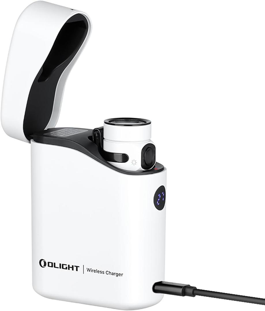 OLIGHT Baton4 Premium Edition EDC Flashlights 1300 Lumens with Type-C Charging Box, Powered by Rechargeable Battery, Small Bright Light for Camping, Emergencies, Outdoors (White)