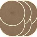 Noctiflorous Braided Round Placemats Set of 6, 15 Inch Woven Table Mats, Non-Slip Washable Thin Edge Place Mats for Kitchen Dining Table Decor (Brown, 6)