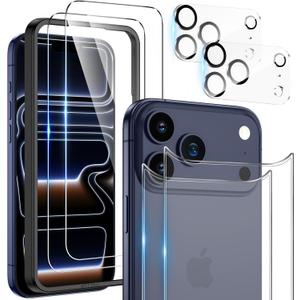 Maxdara for iPhone 17 Pro Screen Protector (6.3 inches), iPhone 17 Pro Back Screen Protector and Front Screen Protector with Camera Protector [2+2+2 Pack], 9H Hardness