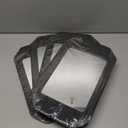 4 Pack Barber Mirror Handheld Foam, Hair Salon Large Hand Mirror with Double Handle, Square Foam Mirrors Barber Accessories, Barbershop Handheld Mirror, Barber Supplies Black