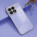 Compatible with Honor X8a Case Silicone Pink, Plating for Honor X8a Phone Case Shockproof Thin and Soft Cover (Smoky Purple) (blue)