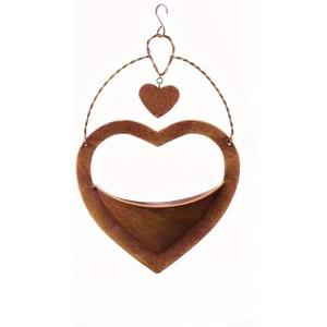 Metal Plant Hanger Outdoor & Indoor - Heart-Shaped Rustic Hanging Planter with Hook for Garden Window Wall, for Mom Grandma Women