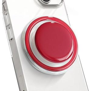OnTheGrip Cute Solid Macaron Color Round Shape Collapsible Mobile Phone Grip Stand Holder for Smartphone Tablet Cell Phone Accessory (Red)
