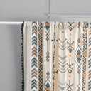 Coral Fish Boho Curtains with Ethnic Print & Decorative Fringe Floor-Length Bohemian Cotton Curtain for Tall Windows & Sliding Doors with Light-Filtering & Privacy, Rod Pocket, 59x96 Inches, 1 Panel