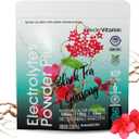 PowderVitamin Electrolytes Powder Plus (50 Servings) Black Tea Ginseng Electrolyte Powder Keto, Sugar Free, Pink Himalayan Salt,1000mg Potassium,120mg Calcium,120mg Magnesium, Hydration Powder