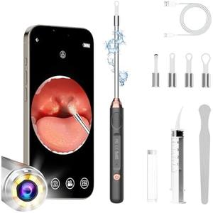 Sinkawa Tonsil Stone Remover with Camera，Tonsil Stone Removal Tool with LED Light，TonsilCleaner for Tonsil Stone Removal，Tonsillolith Removal Tool with 4 Head ，Attachments for iOS & Android