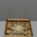 Christmas Tree Topper, 11.8 Inch Gold Christmas Star Topper with 10 LEDs Lights, 3D Tree Star Xmas Decorations Indoor (Clamp/Pole Mount) (Warm White)