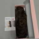 REECHO Ponytail Extension, 20 Claw Clip Ponytail Extension Curly Clip in Ponytail Long Pony Tails Hair Extensions for Women Fluffy Natural Looking Synthetic Hairpiece, Chocolate Brown with Highlights