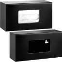 Thyle 2 Pcs Glove Box Holder Wall Mount Acrylic Dispenser Single Side Loaded Disposable Latex Rubber Glove Box for Kitchen, Office, Restaurant(Black)