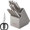 KitchenAid Gourmet Knife Block Set with Built-in Sharpener, 15-Piece, Stainless Steel