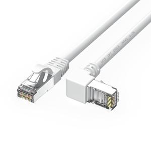 90 Degree Ethernet Patch Internet Cable 6 Foot, White Cat6 Ethernet Cable Right Angle Upward Angle, Cat 6 LAN Network Cable, for PC, Router, Modem, Xbox, PS4, PS3-6FT