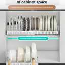 pots and pans organizer under cabinet,pot lid organizers inside cabinet holders for kitchen,Horizontal and vertical pulling modes,Can be extended and adjusted (White horizontal pull-out)
