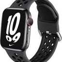 Sport Silicone Bands Compatible with Apple Watch Band 46mm 45mm 44mm 42mm 49mm 41mm 40mm 38mm, Breathable Soft Strap Replacement Wristband for iWatch Ultra 2 Series 10 9 8 7 SE 6 5 4 3 2 1 Men Women