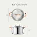 CAROTE 8 Qt Tri-Ply Stainless Steel Stockpot, Non-Toxic Stock Pot with Lid, Soup Pot for Pasta, Even Heating, Oven Safe, Induction, Ceramic and Gas Cooktops Compatible, Sliver