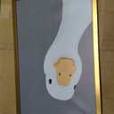 Balsuka Funny Silly Goose Wall Art Dark Green Animal Poster Cute Minimalist Duck Canvas Print Modern Farmhouse Geese Painting for Living Room Bedroom Bathroom Playroom Decor 16x24inch Golden Frame