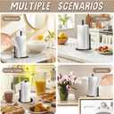 2 x Paper Towel Holder Countertop, Premium Stainless Steel Black Paper Towel Holder with Anti Slip & Waterproof, Freestanding Countertop Paper Towels Holder for Kitchen, Tabletop, Bathroom