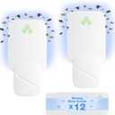 Fly Trap Indoor, Fruit Fly Traps for Indoors, 2 Devices 12 Glue Cards, Two Modes Protect 400 Sq Ft for Home, Fly Catcher Trap for Fruit Flies, Gnats, Mosquito, Flies, Moths, and Other Flying Insects