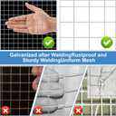 Land Guard 19 Gauge Hardware Cloth, 1/2 inch Chicken Wire Fence, Galvanized Welded Cage Wire Mesh Roll Supports Poultry Netting Cage Fence