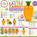 The Dreidel Company 24-Pack Fillable Easter Carrots Containers, Bright Orange Plastic Carrot, Perfect for Easter Hunt, Surprise 4." Inch Carrots (24-Pack) (EXP 10/08/26)