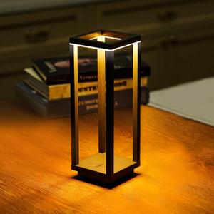 Cordless Table Lamp Rechargeable, IP55 Waterproof, 60h Runtime Protable Outdoor Table Lamps, 3 Color Stepless Dimming Battery Powered Table Lamp for Dinner/Restaurant/Bedroom/Cafe