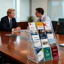 YEXEXINM 3 Pack 5 Tier Brochure Holder 12x13 Inch Acrylic Literature Display Stand Holds 3 Brochures in One Row Clear Pamphlet Holder Display Stand for Flyers Booklets Table Signs Office Home Store