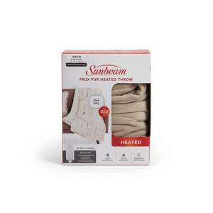 Sunbeam Faux Fur Heated Throw 127cm × 152 cm