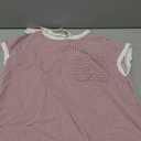 EVALESS Women's Short Sleeve T Shirts Crewneck Color Block Ribbed Knit Tee Blouses 2025 Trendy Summer Tops Size Small