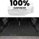 LASFIT Trunk Mat & Backrest Mats for Rivian R1S 2025 2024 2023 2022, All Weather TPE Custom Fit Cargo Liner for R1S Cargo Mat, Black, Easy to Clean