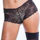Besame Women Cheeky Lace Hipster Panties Underwear Sexy Lingerie 3 Pack (XL, 1 Pack (Black))