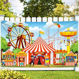 KatchOn, XtraLarge, Carnival Backdrop for Carnival Games - 72x44 Inch | Carnival Theme Party Decorations | Circus Theme Party Decorations | Carnival Banner, Carnival Decorations for Event Outdoor