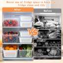 4 in 1 Food Storage Containers for Fridge, Produce Keeper with Removable Colander & Drain Basket, Airtight Leakproof Fruit Vegetable Storage Containers Transparent Kitchen Organizer (3PC S+M+L)
