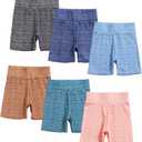 6 Pack Girls Athletic Shorts Kids Running Active Ice Silk Dry-Fit Shorts (9-10 Years, Multi 1)