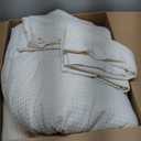 Bedsure Waffle Comforter Set Queen, Soft and Breathable Coconut White Bedding Comforter Set, 3 Pieces, 1 Waffle Weave Comforter (90"x90") and 2 Pillow Shams (20"x26")