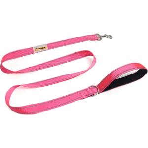 2 x YALAVA 5FT Dog Leash with Soft Padded Handle, Heavy Duty Nylon Reflective Dog Leashes, Fits Small Medium or Large Dogs, Pink