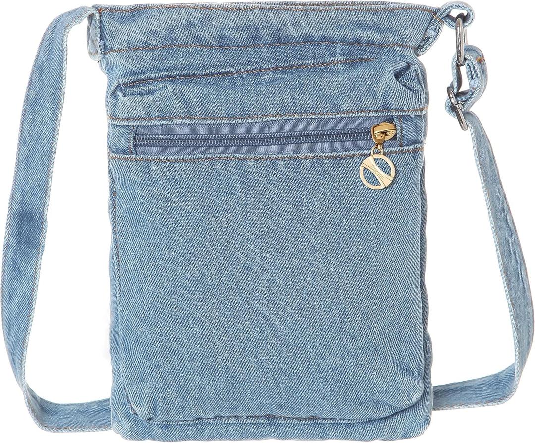 2 x AOCINA Small Denim Purse Blue Jean Purse Shoulder Bag Denim Crossbody Bags for Women