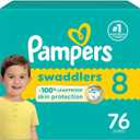 Pampers Baby Diapers - Swaddlers - Size 8, 76 Count, Ultra Absorbent Disposable Infant Diaper