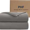 PHF Cooling Comforter Twin Size, EcoCosy Breathable Cooling Blanket for Hot Sleepers, Soft Lightweight Q-Max>0.52 Summer Silky Comforter for Night Sweats to Keep Cool, 66"x90", Charcoal