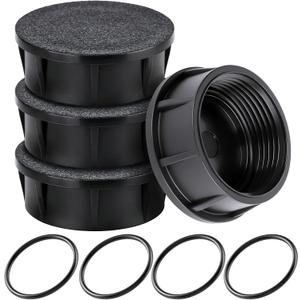 Sprinkler Head Caps 4-Pack, Compatible with Rain Bird 1800 Series & 1800XC, UV-Resistant ABS with Nitrile Rubber O-Ring for Leak-Proof Seal, Tool-Free Installation