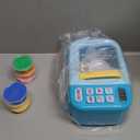 Microwave Toys Kitchen Play Set with Light Sound,Kids Pretend Play Electronic Oven with Play Food and 6 Color DIY Play-Dough for Children Ages 3+ Years (Blue)