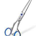 Hair Cutting Scissors for Left Hand, ULG Left-Handed Professional Hair Scissors 6.5-Inch Razor Edge Barber Shears for Salon and Home Hair Cutting Made of Japanese Stainless Steel, Blue Fingerhole Ring