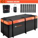 MeeFar Hitch Mount Cargo Carrier Bag Soft Shell 100% Waterproof 16 Cubic Feet (58" 24" 19") Include 8 Reinforced Straps for Truck Pickup All Vehicle with Steel Cargo Basket