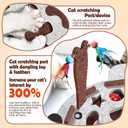 Interactive Felt Cat Maze Box with Cartoon Mouse-Shaped Post Puzzle ExerciseHide Seek Moving Toy for Cats, Mental Enrichment Self-Play Toy Encourages Hunting Instincts with 4 Balls (Gray)