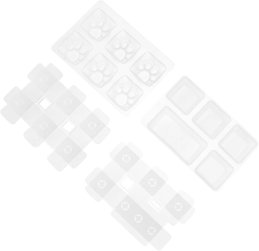 4pcs Silicone for Mechanical Keyboard Crafts Non-Stick Epoxy Molds for Custom Keycaps Easy Release and Creative Design Glitter and Flowers