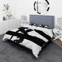 Black & White Crossing Paths I Mid-Century Modern Duvet Cover Set, Black Duvet Cover Set Queen, Abstract Bedding Set of 3 Pieces, All Season Mid-Century Modern Bedding Sets Queen (Full/Queen + 2 Shams)